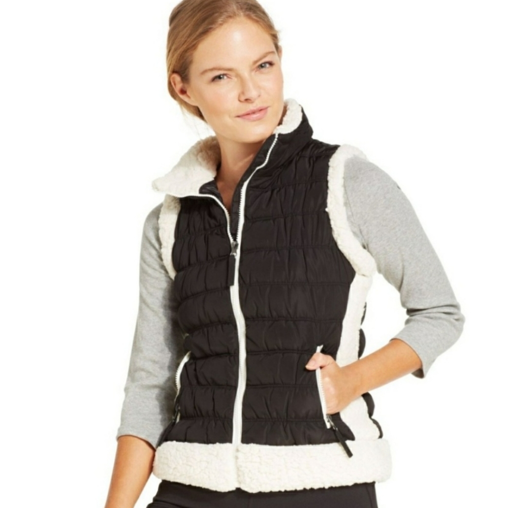 NWT CALVIN KLIEN SHERPA LINED PUFFER VEST XL